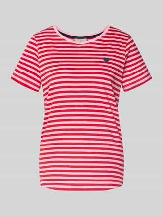 Freequent T-Shirt mit Motiv-Stitching und Rundhalsausschnitt in Rosa, Gr&ouml;&szlig;e XXL