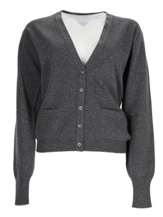 Maison Margiela Deep V-Neck Virgin Wool Cardigan