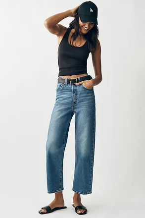 Levi's Ribcage High-Rise Straight-Leg Jeans