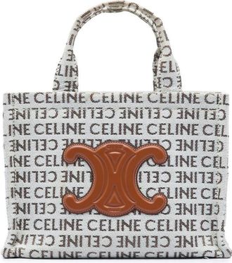 Celine Pre-owned Celine Small All Over Logo Print Canvas Cuir Triomphe Cabas Thais Satchel Ladies U392MCJL7PVVYYEK