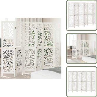vidaXL Divisore per soggiorno - vidaXL Divisorio Ambienti 6Pannelli Bianco Legno Massello di Paulownia - Divisore per camera da letto