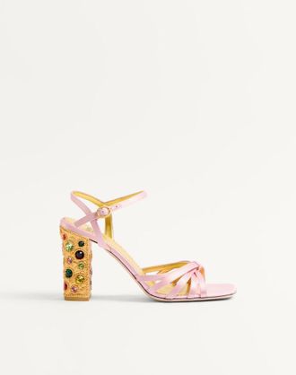 Valentino Garavani Preshoes Satin Sandal With Crystals 90Mm Wo