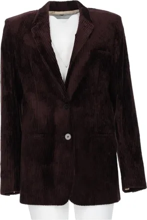 Alysi Rich Brown Corduroy Single-Breasted Jacket