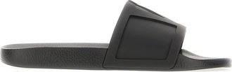 Valentino Garavani Black Rubber Slippers