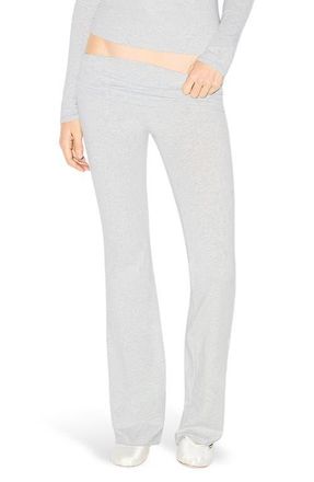 SKIMS Stretch Cotton Jersey Foldover Pants in Z/dnulight Heather Greydnu at Nordstrom, Size Xx-Small