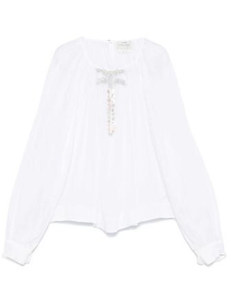 Forte_Forte Pearl Suite Stickerei Co/Se Voile Bohemian Shirt