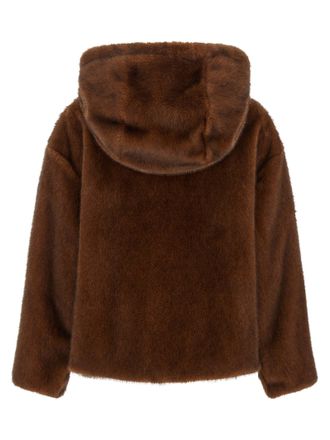 Herno Faux Fur Hooded Jacket - Brown