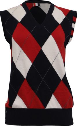 Thom Browne 4-Bar Argyle Vest Sweater in Multicolor Wool