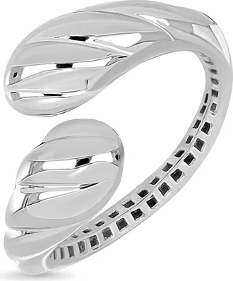 Bony Levy 14K Gold Textured Bypass Statement Ring in 14K White Gold at Nordstrom, Size 8