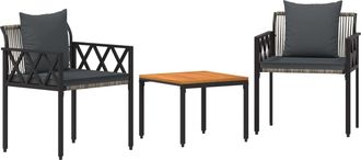 vidaXL Juego De Muebles De Exterior 3 Uds. Gris Y Gris Oscuro Vidaxl