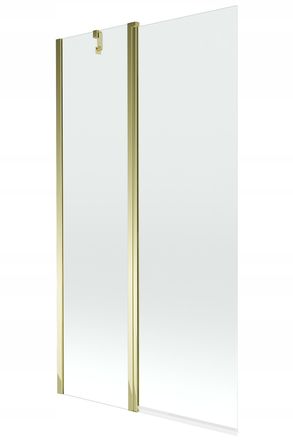 Desconocido Desconocido - Mampara De Ba&ntilde;era 2 Hojas Vidrio Transparente, 100x150 Cm, Perfil Dorado
