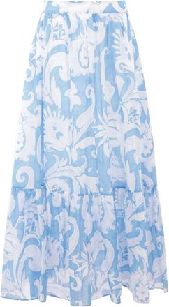 Etro Gonna lunga con stampa paisley - Blu