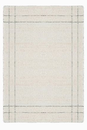 AFK Living Alfombra de algod&oacute;n reciclado tejida a mano beige 120 x 170 cm