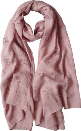 GlamLondon Dog Print Scarf Cute Dogs Pet Animal Womens Ladies Long Big Wrap (Pink)