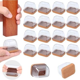 OEM Lauwexe - Protezioni Antigraffio In Silicone Per Gambe Di Sedie - Set Da 16 Pezzi - 3,2 X 4,2 Cm - Riduzione Del Rumore Per Pavimenti In Legno