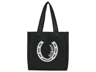 AllSaints Izzy Horseshoe Tote Handbags Black, Polyester