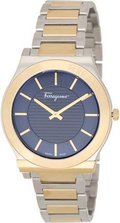 Ferragamo Gancini Two-Tone Bracelet Watch, 38mm in Blue/Two Tone at Nordstrom Rack