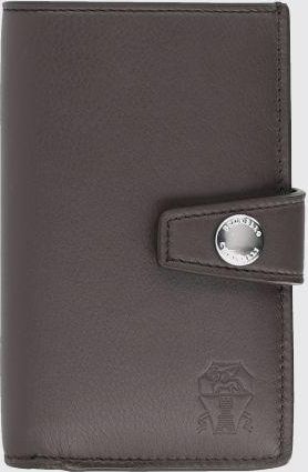 Brunello Cucinelli Portafoglio bifold in pelle con chiusura a cinturino
