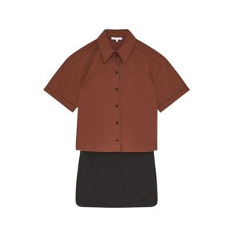 Patrizia Pepe Overhemdjurk - Dames - Overhemden - Veelkleurig - S - Polyester - Overhemden