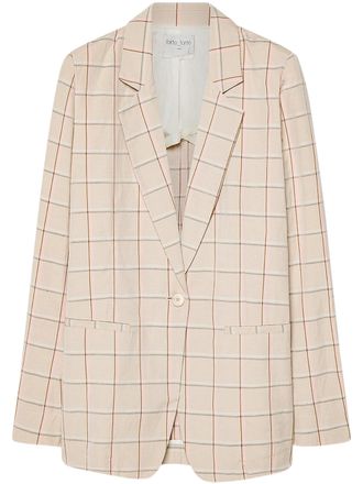 Forte_Forte Organic Tartan Boxy Jacket with Notched Lapels