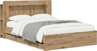 vidaXL Estructura De Cama Con Almacenamiento Y Cabecero Roble Artisan Vidaxl