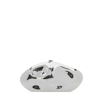 Cult Gaia Silver Caldera Clutch Shinysilver Borse A Mano