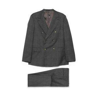 Caruso Double Breasted Suits, male, Gray, XL, Elegant Suit for Men