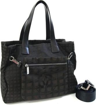 Chanel Pre-owned Tote Bags, female, Brown, Size: ONE SIZE Pre-owned Nylon Tote Bag