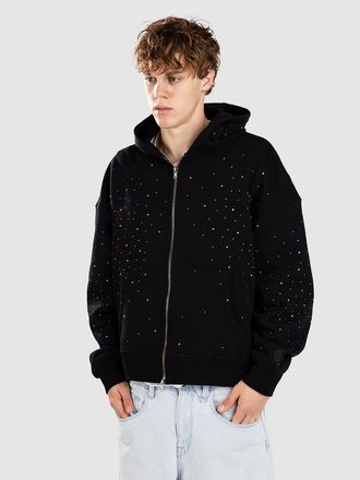 Ninth Hall Fundamental Rhinestone Zip Hoodie zwart