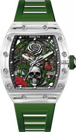 Invicta IN-69497 Mens Artist Roseskull Watch - Silver - One Size