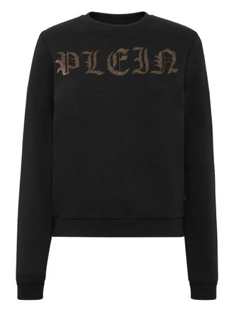 Philipp Plein crystal-embellished sweatshirt - women - Cotton/Polyester - S - Black