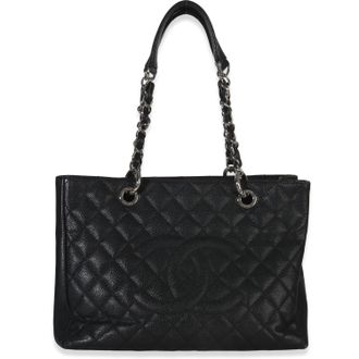 Chanel Large Quilted Caviar Grand Shopper Tote