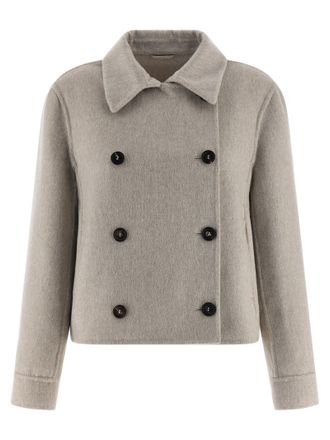 Brunello Cucinelli Cashmere Coat Coats And Trench Coats Gray