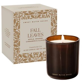 Sweet Water Decor Premium Boxed Fall Candle in Fall Leaves - Amber Jar at Nordstrom