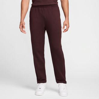 Nike Mens Wool Classics Open-Hem Fleece Pants in Brown | FV5715-203