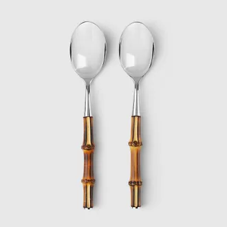 Gucci Bamboo Dessert Spoon, Set Of Two, Brown