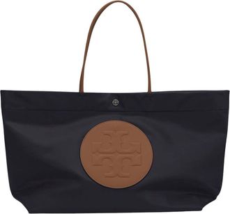 Tory Burch Navy Blue Ella Twist Reversible Large Tote