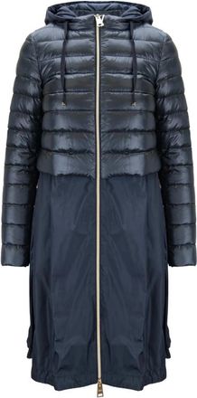 Herno Gewatteerde jas met gouden details - Dames - Gewatteerde jassen - Blauw - XS - Katoen - Jassen