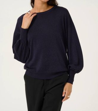 Kaffe Karegina Metallic Knit Pullover Sweater In Dawn Purple