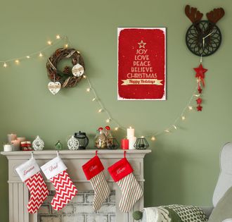 Queence Metallbild »Joy, Love, Peace« 1 Stk. tlg. Stahlschilder