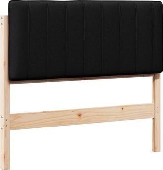 vidaXL Upholstered Headboard Brown and Black 100 cm Solid Pine Wood vidaXL