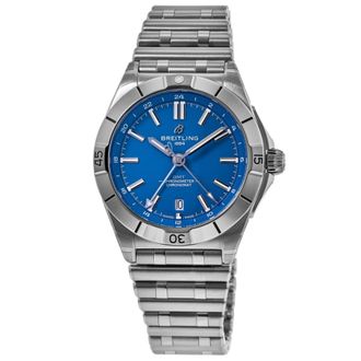 Breitling Chronomat Automatic GMT 40 NFL Detroit Lions Special Edition Blue Dial Stainless Steel Mens Watch A32398B31C1A1