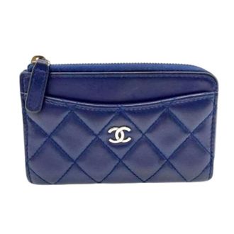 Chanel Pre-owned Wallets, female, Blue, Size: ONE SIZE Pre-owned Card Case