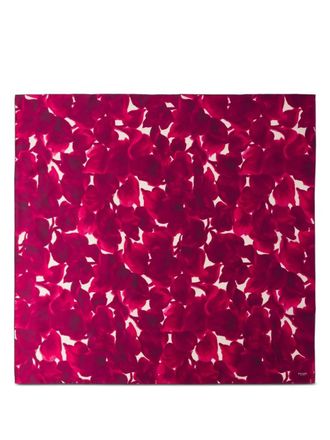 Prada floral-print scarf - women - Silk - One Size - Red