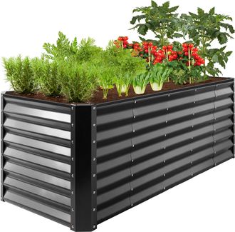 Best Choice Products 8x2x2ft Outdoor Metal Raised Garden Bed, Planter Box for Vegetables, Flowers, Herbs