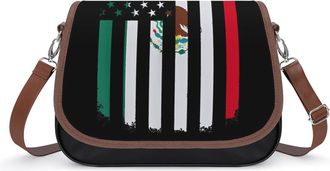 Generic Mexico U.S.A. Friendship Flag Small Womens Crossbody Bags Shoulder Handbag with Adjustable Strap for Travel