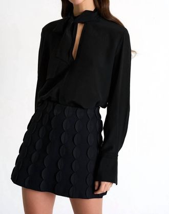 Shan Bow-Tie Neck Silk Blouse In Caviar