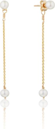 Lily & Roo Gold Small Pearl Drop Stud Earrings