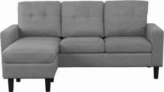 Concept Usine Sof&aacute; esquinero de 3 plazas en tela gris oscuro