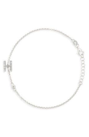 Meshmerise Diamond Initial Bezel Bracelet in White-H at Nordstrom Rack